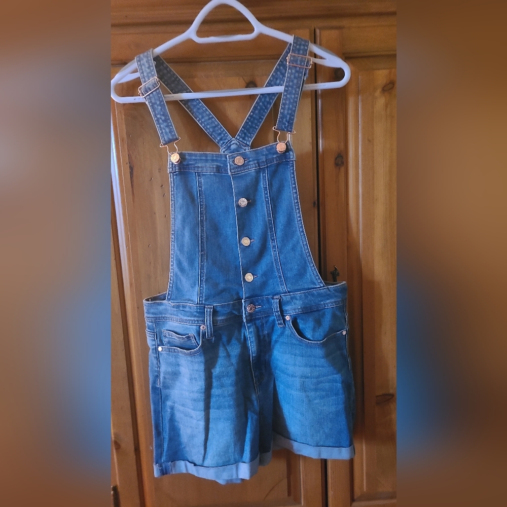 Guess  Blue Denim Short Overalls New